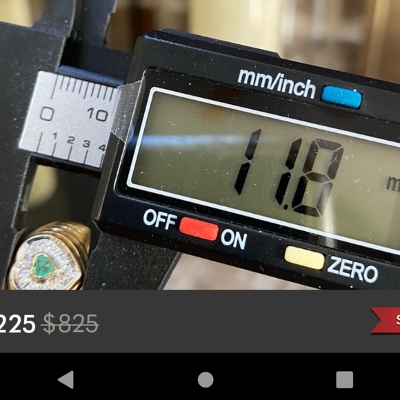 SOLID 14KT GOLD Diamond Emerald Ring Signet Style Ring - Picture 3 of 8